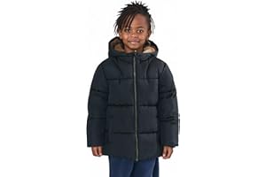 Sunny Sprout Manteau garçon hiver - Doudoune épaisse avec capuche polaire et manches coupe-vent