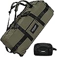 STOVER Rolling Duffel Bag with Wheels, Large Travel Duffle Bag, Collapsible with Backpack Shoulder Straps for Men Women, Green, 80L