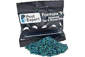 Pest Expert Formula 'B+' Advanced Rat Poison Grain Bait 1kg (10 x 100g) - Fast Acting Rodent Killer, Single Feed Max Strength Rat Poisoning, Brodifacoum