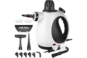GalhanEhe Steam Cleaner, Multi-Purpose Portable steam cleaner handheld With Safety Lock And 14 Accessories, Pressurized Handheld Steam Cleaner for Home/Bathroom/Windows/Kitchen/Stove (Black&White)