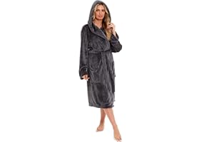 Daisy Dreamer Ladies Dressing Gown Soft Plush Bath Robe for Women Housecoat Loungewear Bathrobe Soft Shimmer Fleece Gowns