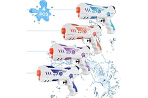 UptVin 4 x pistolet na wodę dla dzieci, mocny pistolet na wodę o dużej pojemności 250 ml, mały pistolet na wodę dla chłopców i dziewcząt, prezent na świeżym powietrzu, basen, plażę
