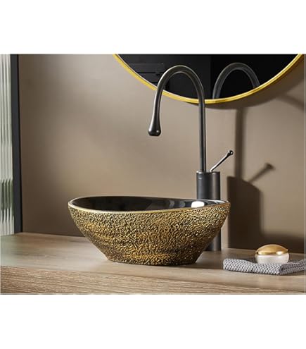 Vasque cuivre rouge marocaine ovale gravée évier lave main