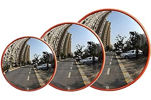 JAOSY Corner Mirror Blind Spot 180° Wide Angle Mirror Shop Security Curved Convex Roadside Garage Mirror Unbreakable Mirror W/Fixing Bracket for Driveway Library Alley Hospital Park Safety (60CM)
