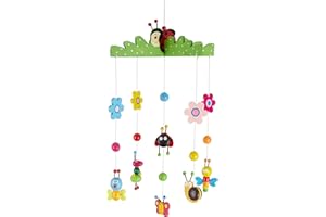 Bieco 3D Baby Mobile Ø ca. 26 cm | Edition Käferchen aus Holz | Mobile Baby Mädchen/Mobile Baby Junge