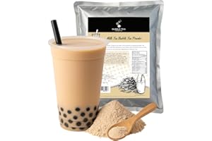 BUBBLE TEA HOUSE CO. Milk Tea Flavoured Bubble Tea Powder 1 kg, 33 Servings - Make Bubble Tea at Home - Ideal for Frappes, Coffee, Boba Tea, Milkshakes - Gluten Free, Halal Certified