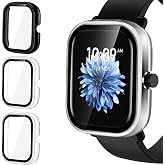 ivoler Case for Amazfit Watch All-Inclusive Protective Case, [3 Pieces] [PC Tempered Glass] [Anti-Scratch] Protective Shell f