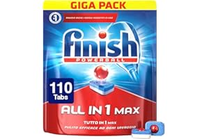 RECKITT Finish Powerball, Pastillas para lavavajillas todo en uno Máx., Regular, 110 lengüetas, 1800 g