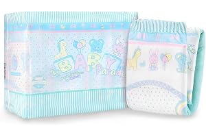 LittleForBig Blöjor för vuxna, med justerbar kardborrestängning och tryck, 10 st – Baby Parade (Medium 71–96 cm)