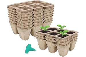 CEED4U 12 Pack Seed Starter Trays Nursery Pots 72 Cell Outdoor Garden Sprouting Seedling Pots Organic Plant Starter Kit with 15 Plant Labels