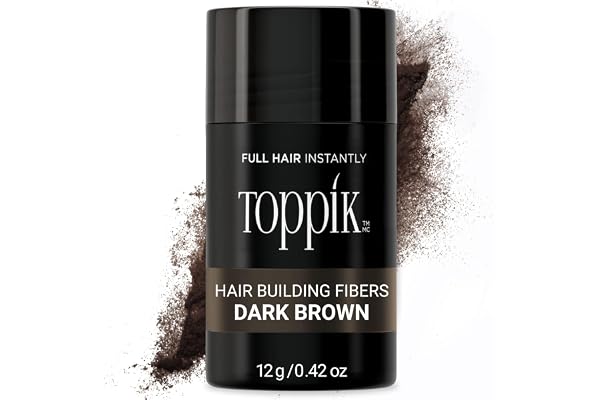 TOPPIK Fibres Capillaires Densifiantes à base de Kératine, Brun - Cheveux à l'Aspect Naturellement plus Epais – Pour densifier Racines, Ligne Frontale, Barbe, Calvitie