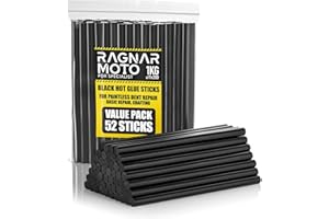 Ragnar Moto Colla hot melt, stick di colla forte nero Ø 11 x 200 mm, 52 bastoncini di colla a caldo sostituibili per pistola per colla