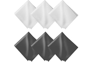 ONE TAP ONLY Microfiber Cleaning Cloths 6 Pack – 6x7 Inch Lint-Free Lens & Screen Cleaner – Eyeglasses, Camera, Phone, Tablet, TV – 3 Dark Grey & 3 White – Individually Wrapped, Scratch-Free, Streak-Free, Reusable