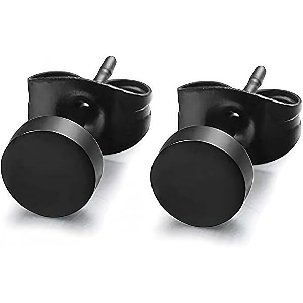 Sentio | Black Stainless Steel Zirconia Hemp Stud Earring | In Stock! | Lucleon - Foto 11