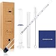 Circrane 0-200 Proof & Tralle Alcohol Hydrometer with Glass Test Jar Kit, Accurate Tester & Glass Cylinder for Liquor, Distilling Moonshine Alcoholmeter Set