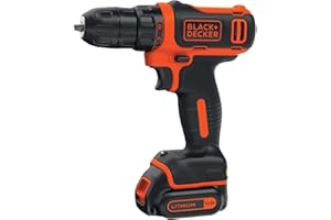 BLACK+DECKER Perceuse-visseuse sans fil 10.8V Ultra Compact avec batterie 1.5Ah et chargeur 400mA, BDCDD12-QW