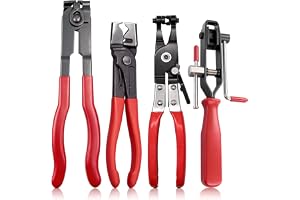Set 4 Professionella Tänger med Kabelbandstång för Bil, Skärtång, Låsringstång, Kolstål med Hög Hållfasthet, Halkfria Handtag