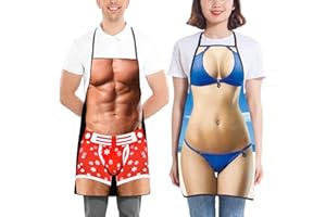 ASGENS Drôle Tablier Grill Barbecue Tablier pour Hommes,Tabliers de Barbecue de Chef de Cuisine Cadeau D'anniversaire de Noël pour Mari, Femme, Papa, Maman, Amis