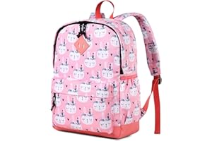 VASCHY Mochila Niña Niño, Mochila Escolar Primaria Mochila Infantil 4-6 Años Mochila Unicornio Mochila Chica Chico Ajustar Carpeta A4 con Bolsillos Laterales y Correa en Pecho