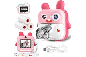 Toyogo Appareil Photo instantané Enfant, Photo Creator pour Enfants avec Carte TF de 32G, vidéo 1080p et Objectif HD 12mp, écran 2,4 Pouces, Anniversaire et Cadeaux de Noël pour garçons et Filles.