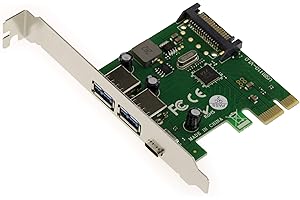 KALEA-INFORMATIQUE PCI EXPRESS PCIe to USB 3.0 controller card with 2 USB3 TYPE A ports + 1 USB3 TYPE C port, with Via VLI VL805 chipset. Low and high profile brackets.