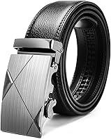 BOSTANTEN Men's Leather Ratchet Dress Belt with Automatic Sliding Buckle Belts