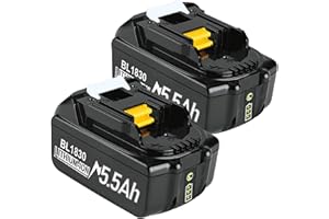 BONADGET 2 Pack 5.5Ah BL1850B Replacement Battery Compatible with Makita 18V Battery Li-ion BL1850 BL1860B BL1860 BL1840 BL1840B BL1830B BL1830 BL1820 BL1835 BL1845 LXT-400 with LED Indicator