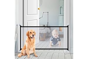 LIFEJXWEN Magic Gate for Dogs, 180 × 72CM Dog Gates Indoor Extendable no Drilling for Dogs Pet Indoor, Folding Portable Dog Door Gate for Safety Protection, Baby Gates for Dogs Easy to Install