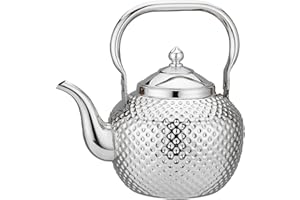 SANQIAHOME 1,5 L Tetera de Acero Inoxidable con infusor extraíble, Hervidor para Estufa y Gas, para cocina de inducción, Apto para casa o restaurante