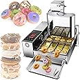 4 Row Automatic Donut Machine,Commercial Digital Donut,Fryer Commercial Mini Donut Maker Donut Machine Maker Adjustable Donut Thickness Stainless Steel 5.5l Hopper 1800 Unit/H