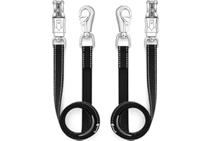 TJHDSF Kreuzbindungen für Pferde,strapazierfähige Nylon Gewebte Pferdegeschirre,Strick Pferd, FüHrstrick Pferd, Ausbinder Pferde, Geschirre mit Verstellbarer Schnalle, Kutschenzubehör, schwarz