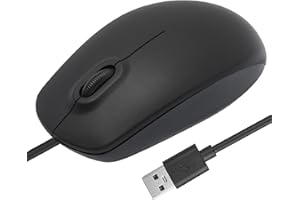 apm Neko Souris Filaire USB, Capteur Optique 1000 DPI, Ambidextre, Standard, Ergonomique Plate, Coloris Noir, Compatible avec PC Mac Ordinateur Portable, 200009
