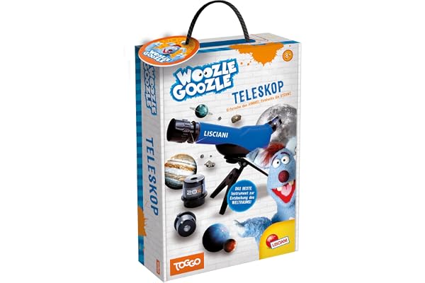 Lisciani WOOZLE GOOZLE Télescope pour Enfants à partir de 7 Ans – Jouet éducatif Astronomie avec Zoom x 20 x 30 x 40 – Observation de la Nature et des étoiles – avec trépied de Table et Manuel