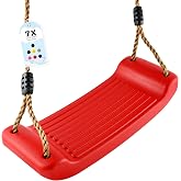 GO!elements Children's Outdoor Garden Swing &ndash; Outdoor Children's Swing Seat &ndash; Adjustable Height &ndash; Non-Slip &ndash; Colour: Red