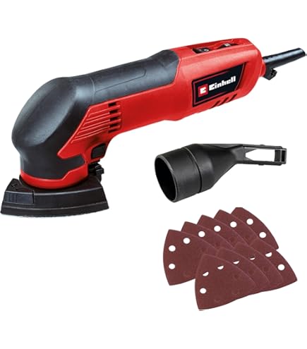 Einhell Deltaschleifer TC-DS 19 (190W, 20000 1/min Schwingzahl, ergonomischer Softgriff, Extreme Fix, Staubabsaugadapter, inkl. 3 Stück Schleifpapier