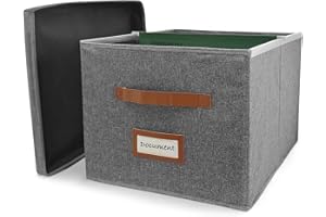 Amazing Tour File Organiser Box with Lid, Suspension Files Boxs, PVC Filing Boxes, A4 Box Suitable for Home and Office Grey