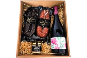 LUX IBÉRICO - Cesta Gourmet para Regalar "Arcavium" – Caja de Productos Ibéricos – Lote con Crema de Queso de Oveja, Patatera, Achorizada - Regalo Original - Surtido Embutidos Tradicionales