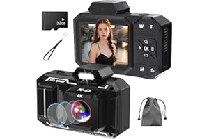 NAWCHEDO Fotocamera digitale, 4K 48MP HD AutoFocus Fotocamera con 32G SD Card Fotocamere Digitali Fotocamera Compatta per Bambini Adolescenti Principianti