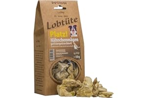 PETMAN Lobtüte Platz! Hähnchenmägen 50g – Hundefutter Snack - Proteinreiches Einzelfuttermittel für Hunde und Katzen, Barf-geeignet - Made in Germany