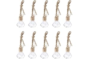 ‎LUNEKUCK LUNEKUCK 10Pcs Auto Duft Diffusor Flasche Leer Auto Lufterfrischer Anhänger Nachfüllbar Auto Parfüm Glasflasche Innenraum Aromatherapie Ätherisches Öl Diffuser für Auto Zuhause Büro Parfüm Decor - 8ml