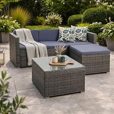 Sweiko Tuinmeubelset met kussens | Hoekbank Lounge Set voor 7-8 Personen