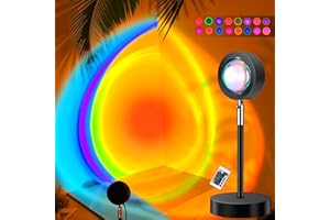 SERDA-RUN Sunset Lamp, [16 in1] Sunset Projection Lamp16 Colors Brightness Adjustable Sun Projector Lights with Remote 4 Dynamic Modes for Aesthetic Room Home Bedroom Wall Decor Birthday Decoration Accessories
