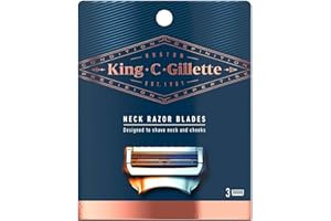 King C. Gillette Brzytwy do golenia szyi, męskie, zestaw 3 wkładów do golenia z precyzyjnym trymerem, 2 ostrza ze skinguard