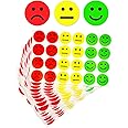 JZK 1200pcs Round red Yellow Green Traffic Light Smiley face Stickers, Emotions Stickers, Happy Smiling face Stickers, sad face Stickers, Reward Stickers, Mood Stickers, Good and Bad Sticker