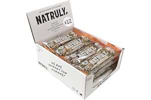 NATRULY Barritas de Frutos Secos Crunchy BIO, Sin Azúcar Añadido, 100% Natural, Orgánicas y Sin Gluten-Pack 12x40g