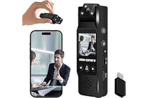 NinjaCam Telecamera Spia Nascosta Wifi, 4K Body Cam Polizia, Mini Telecamera Dash Cam per Forze di Polizia Bici, Videocamera Esterna Visione Notturna Fotocamera per Sport Conferenze Viaggio