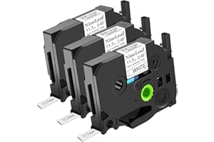 NineLeaf 3 Pack Compatible for Brother 11.7mm Heat Shrink Tube Label Tape HSe-231 HSe231 HS231 HS-231 Black on White for P-Touch PT-E300 E300VP E500 E550W P750WVP H300 Label Maker use in Cables Wires