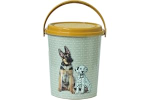 Urban Living Dogi Seau A Croquette Decore avec Couvercle Hermetique 11Ltr