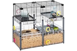 FERPLAST - Gabbia per criceti grande - Gabbia per topolini - Rete metallica - con accessori - Modulare - Multipla Hamster, 72,5 x 37,5 x h 62 CM