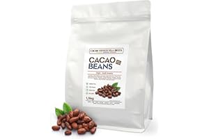 CACAO VENEZUELA DELTA Cacao V Delta 1.5Kg de Granos Enteros de Cacao Puro Crudo Natural Criollo Semillas de Chocolate Theobroma de Origen Sudamérica Sin Tostar Vegano No GMO Sin Alérgenos Sin Gluten Antioxidante Sin Azúcar